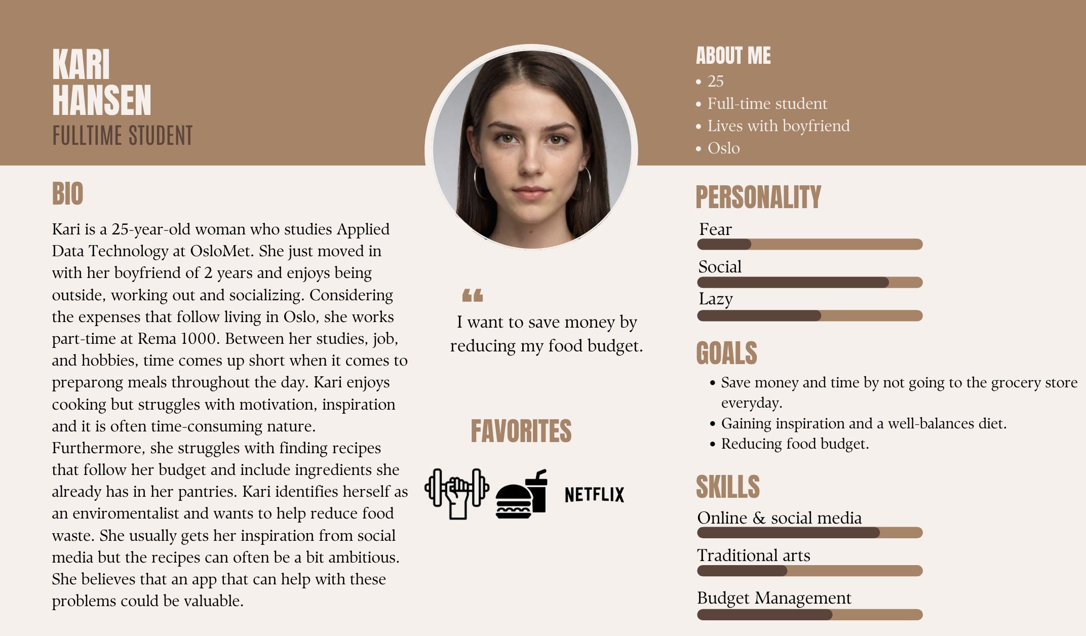 User persona: Kari Hansen
